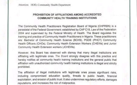 Bachelor Of Community Health Science (BCHS) programme by Community Health Practitioners Registration Board of Nigeria (CHPRBN)