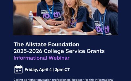 The Allstate Foundation College Service Grants 2025-2026 | The Allstate Foundation | Youth-Led Service Grants | Up to $1.5 Million in Funding for U.S. Colleges and Universities