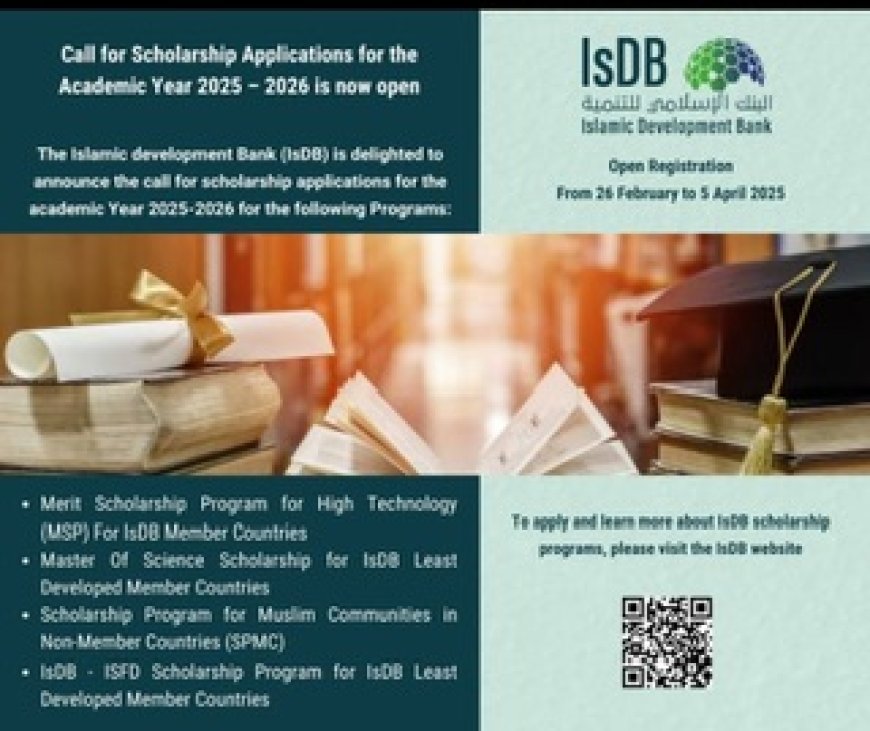 Fully Funded Islamic Development Bank (IsDB) Scholarship 2025-26