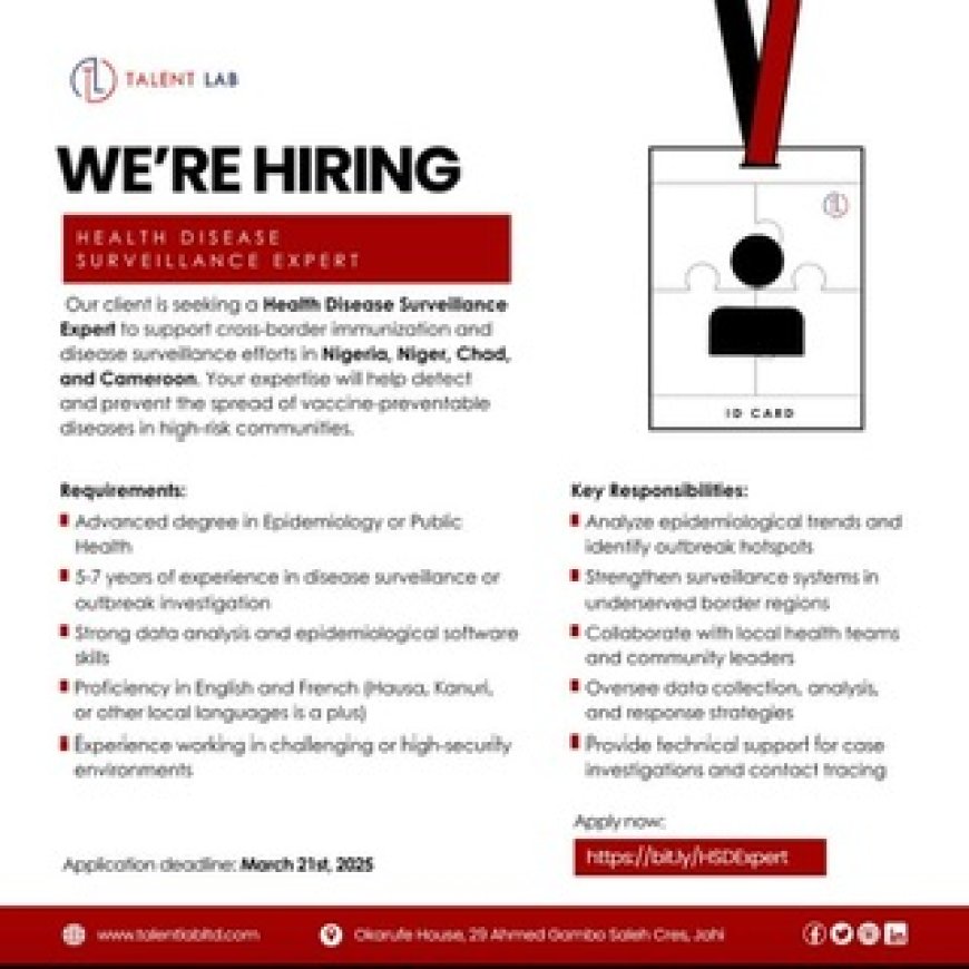 Talent Lab: Health Disease Surveillance Expert