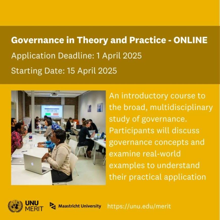 UNU-MERIT Online Courses in Public Policy – Flexible, Online Learning for International Professionals