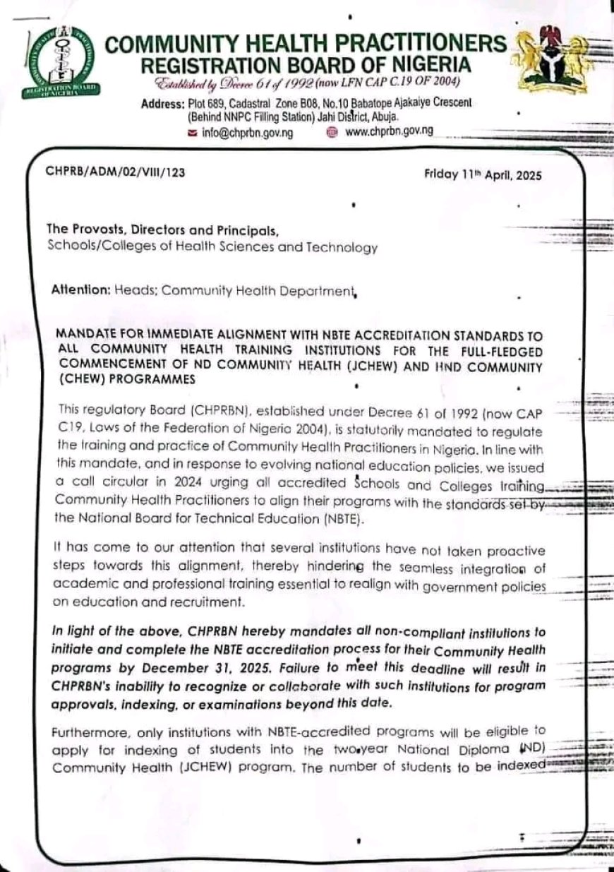 Latest Update: Community Health Training: JCHEW Now ND, CHEW Now HND